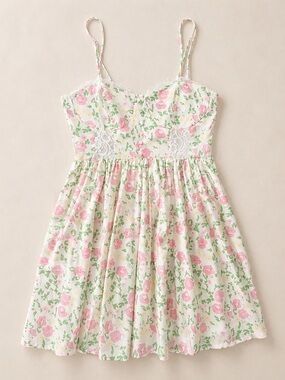 Ardene’s Floral Spaghetti Strap Sundress in Pink & Green / Garden Party